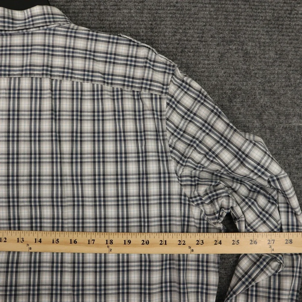 Banana Republic Safari Plaid Button Front Shirt Mens XL Stretch Business Casual